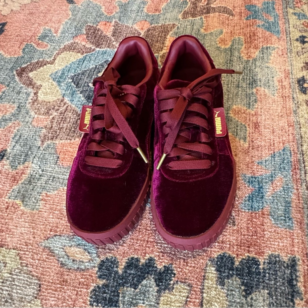 Rhianna Puma x Fenty Burgundy Velvet Sneakers 7